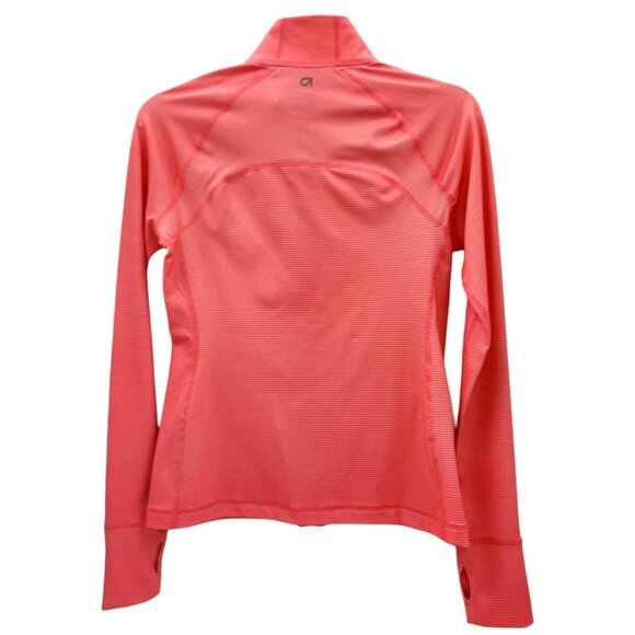GapBody Pink Striped Full-Zip Jacket Womens S Polyester/Spandex - Picture 2 of 7
